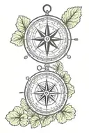 compass leaf clover   tattoo design idea