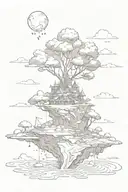 floating island tattoo design idea