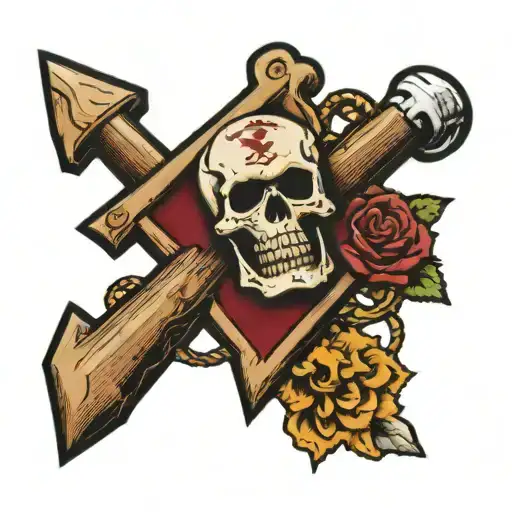a West Ham united cross hammers tattoo with skulls tattoo design idea