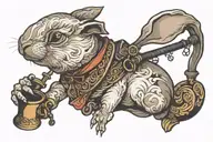 rabbit smoking a pipe tattoo design idea