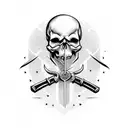skull with crossed swords tattoo design idea