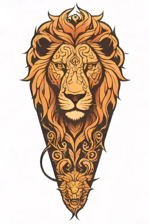 lion bear symbol tattoo design idea