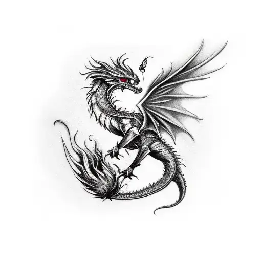 hyper realistic Phoenix vs. dragon fight bracelet  tattoo design idea