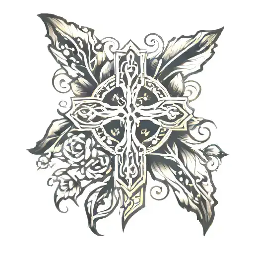 wooden cross  tattoo design idea