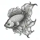 Betta fish tattoo design idea