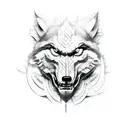 lobo e lua tattoo design idea