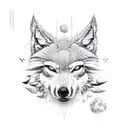 lobo e lua tattoo design idea