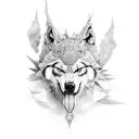 lobo e lua tattoo design idea