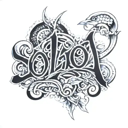 word YOLO tattoo design idea