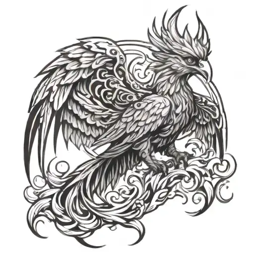 phoenix warrior  tattoo design idea