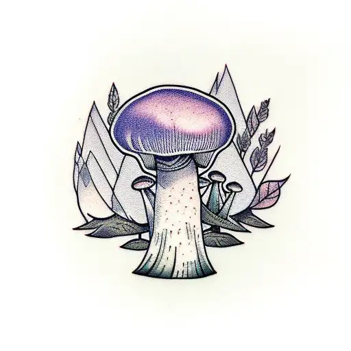 Forest Mushroom Herbs Autunum tattoo design idea