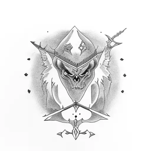 elfo com um arco e flecha  tattoo design idea