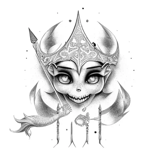 elfo com um arco e flecha  tattoo design idea