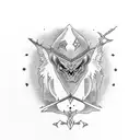 elfo com um arco e flecha  tattoo design idea