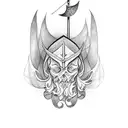 elfo com um arco e flecha  tattoo design idea