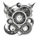 Solar eclipse and iceland runes tattoo design idea