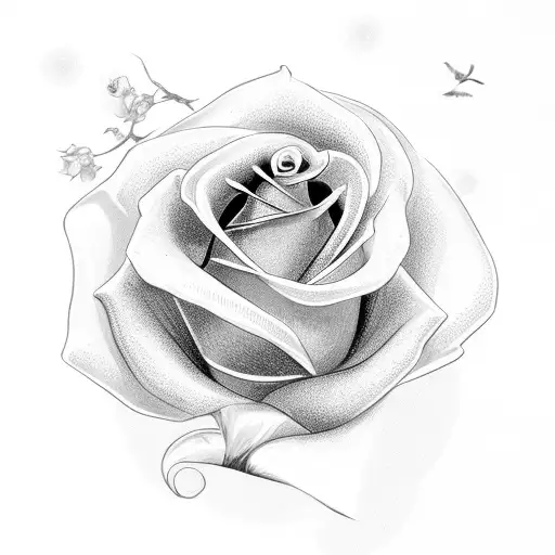 The name "Floren" with a rose a bird tattoo design idea