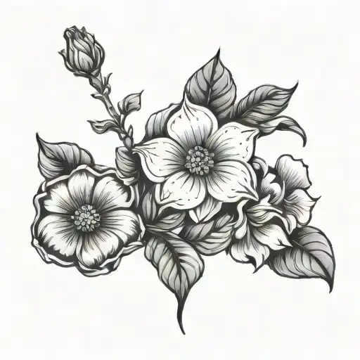october august december june birth flowers  tattoo design idea