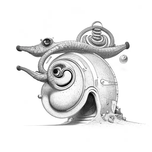 portal snail tattoo design idea