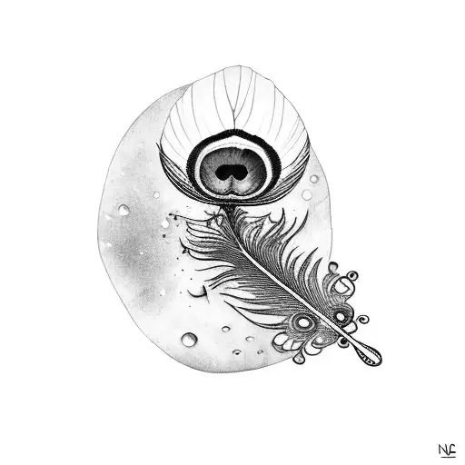 Embed love with flute , peacock feather , camera , peace , water drop and inifinite  tattoo design idea