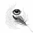 Embed love with flute , peacock feather , camera , peace , water drop and inifinite  tattoo design idea