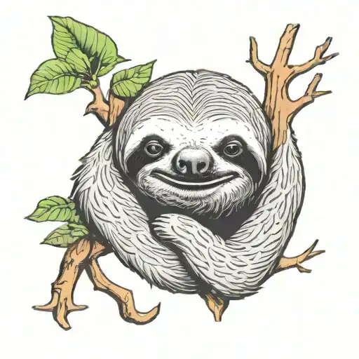 sin of sloth in sky blue colour  tattoo design idea