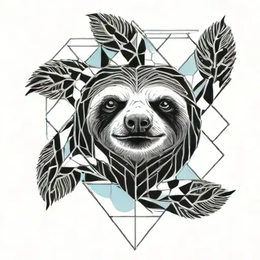 sin of sloth in sky blue colour  tattoo design idea