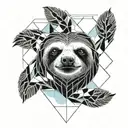sin of sloth in sky blue colour  tattoo design idea
