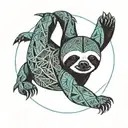 sin of sloth in sky blue colour  tattoo design idea
