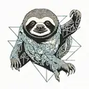 sin of sloth in sky blue colour  tattoo design idea
