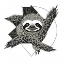 sin of sloth in sky blue colour  tattoo design idea