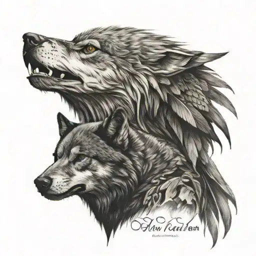 WOLF AND RAVEN tattoo design idea