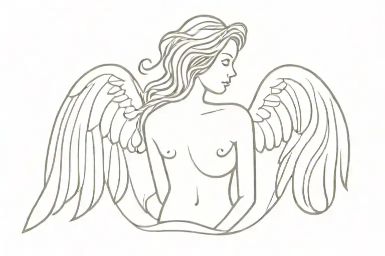 angel broken wings and falls from heaven tattoo design idea