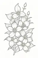 cross with dogwood flowers wrapped tattoo design idea