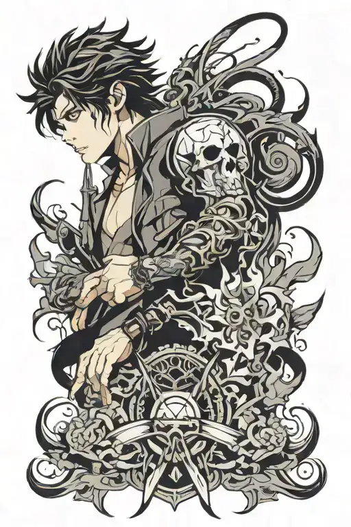 solo leveling anime tattoo design idea