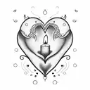 candle heart tattoo design idea