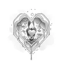 candle heart tattoo design idea