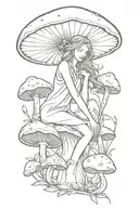 Fairy Lying On A Mushroom tattoo design idea