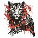 Cat with lion shadow tattoo design idea