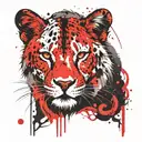 Cat with lion shadow tattoo design idea