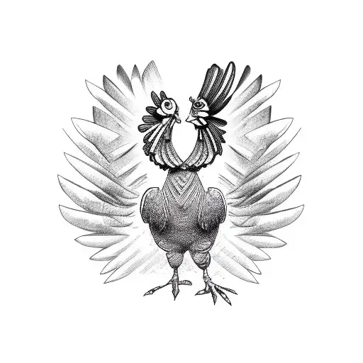 Mexican Fighting Rooster tattoo design idea