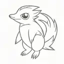 Fine line of the Pokémon Cyndaquil tattoo design idea