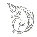 Fine line of the Pokémon Cyndaquil tattoo design idea