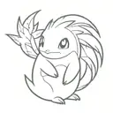 Fine line of the Pokémon Cyndaquil tattoo design idea