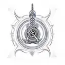 Shiva's trident, cobra wrapped around it, with an om symbol behind it, and include the drum tattoo design idea