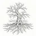 lightning tree roots tattoo design idea