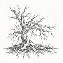 lightning tree roots tattoo design idea