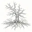 lightning tree roots tattoo design idea