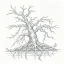 lightning tree roots tattoo design idea