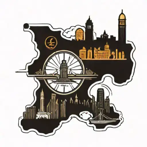 Cincinnati skyline tattoo design idea